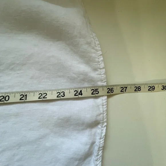 Lina Tomei Linen Pleated Lace Blouse Medium Pullover Accent Boho Cottagecore Top - Picture 10 of 15